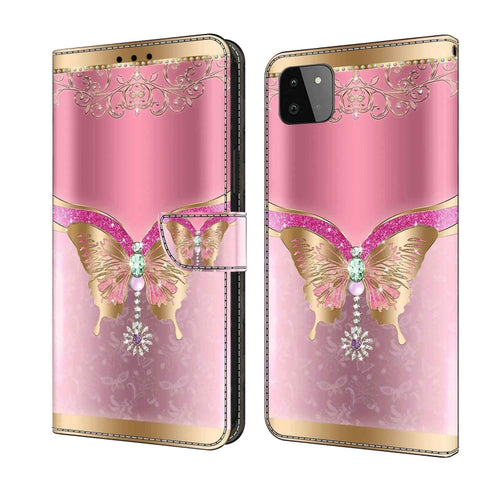 Crystal 3D Shockproof Protective Leather Phone Case, For Samsung Galaxy A22 5G, For Samsung Galaxy S21 FE 5G