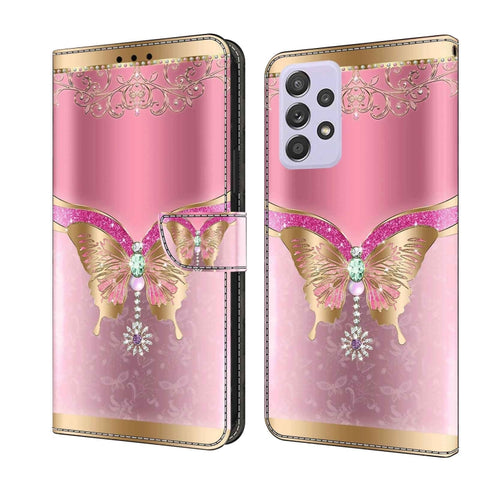 Crystal 3D Shockproof Protective Leather Phone Case, For Samsung Galaxy S22, For Samsung Galaxy A52 / A52s 5G