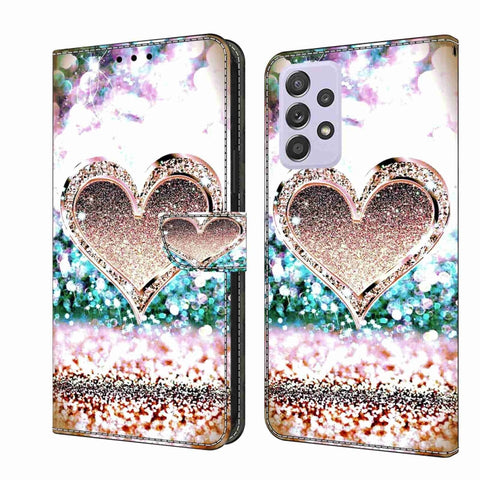 Crystal 3D Shockproof Protective Leather Phone Case, For Samsung Galaxy S22, For Samsung Galaxy A52 / A52s 5G