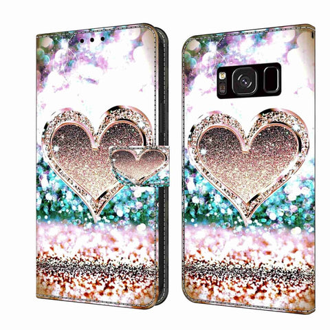 Crystal 3D Shockproof Protective Leather Phone Case, For Samsung Galaxy S8