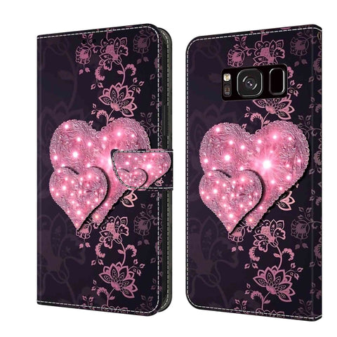 Crystal 3D Shockproof Protective Leather Phone Case, For Samsung Galaxy S8