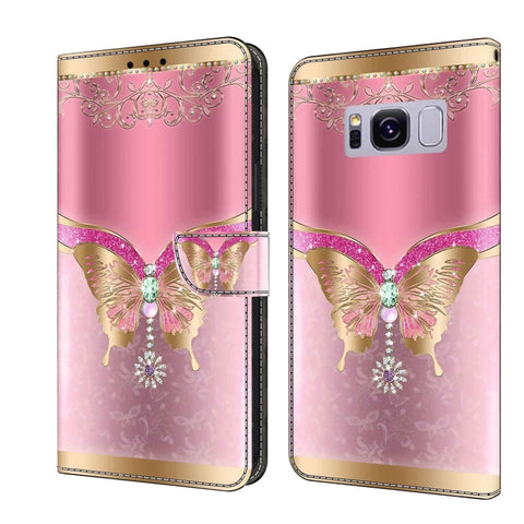 Crystal 3D Shockproof Protective Leather Phone Case, For Samsung Galaxy S9, For Samsung Galaxy S8+