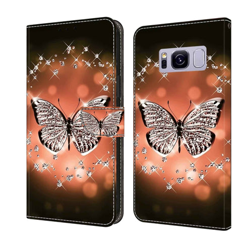 Crystal 3D Shockproof Protective Leather Phone Case, For Samsung Galaxy S9, For Samsung Galaxy S8+