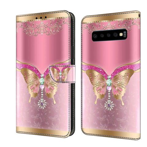 Crystal 3D Shockproof Protective Leather Phone Case, For Samsung Galaxy S10, For Samsung Galaxy S9+