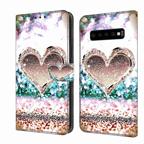 Crystal 3D Shockproof Protective Leather Phone Case, For Samsung Galaxy S10, For Samsung Galaxy S9+