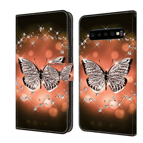 Crystal 3D Shockproof Protective Leather Phone Case, For Samsung Galaxy S10, For Samsung Galaxy S9+
