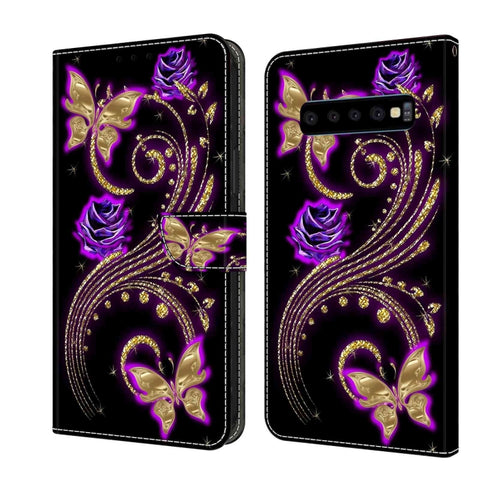 Crystal 3D Shockproof Protective Leather Phone Case, For Samsung Galaxy S10, For Samsung Galaxy S9+