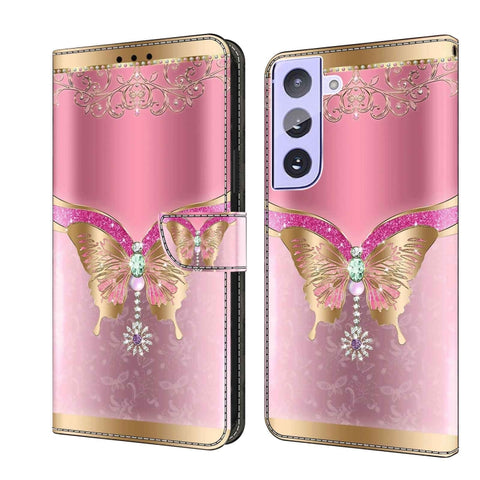 Crystal 3D Shockproof Protective Leather Phone Case, For Samsung Galaxy S21+, For Samsung Galaxy S21 Ultra