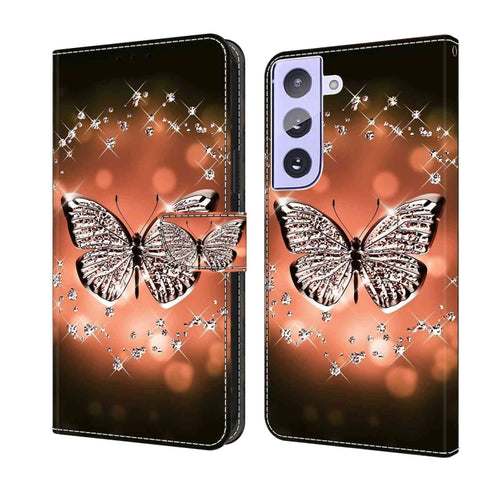 Crystal 3D Shockproof Protective Leather Phone Case, For Samsung Galaxy S21+, For Samsung Galaxy S21 Ultra