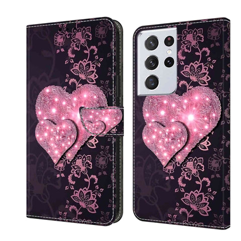 Crystal 3D Shockproof Protective Leather Phone Case, For Samsung Galaxy S21+, For Samsung Galaxy S21 Ultra
