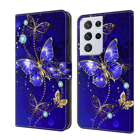 Crystal 3D Shockproof Protective Leather Phone Case, For Samsung Galaxy S21+, For Samsung Galaxy S21 Ultra