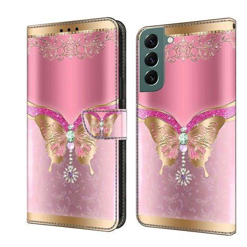 Crystal 3D Shockproof Protective Leather Phone Case, For Samsung Galaxy S22 Ultra, For Samsung Galaxy S22+