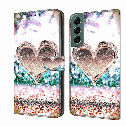 Crystal 3D Shockproof Protective Leather Phone Case, For Samsung Galaxy S22 Ultra, For Samsung Galaxy S22+