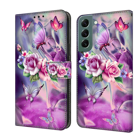 Crystal 3D Shockproof Protective Leather Phone Case, For Samsung Galaxy S22 Ultra, For Samsung Galaxy S22+
