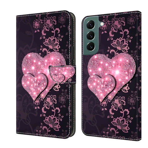 Crystal 3D Shockproof Protective Leather Phone Case, For Samsung Galaxy S22 Ultra, For Samsung Galaxy S22+