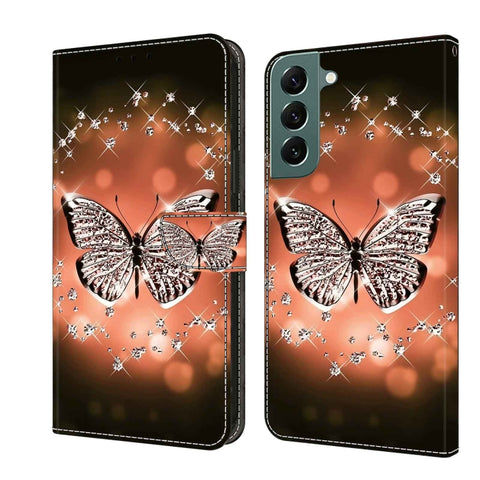 Crystal 3D Shockproof Protective Leather Phone Case, For Samsung Galaxy S22 Ultra, For Samsung Galaxy S22+