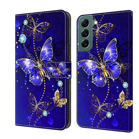 Crystal 3D Shockproof Protective Leather Phone Case, For Samsung Galaxy S22 Ultra, For Samsung Galaxy S22+