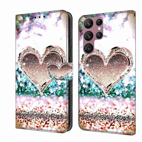 Crystal 3D Shockproof Protective Leather Phone Case, For Samsung Galaxy S22 Ultra, For Samsung Galaxy S22+