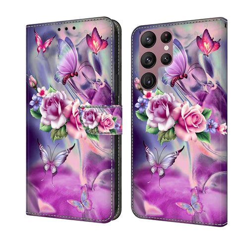 Crystal 3D Shockproof Protective Leather Phone Case, For Samsung Galaxy S22 Ultra, For Samsung Galaxy S22+