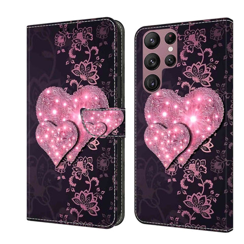 Crystal 3D Shockproof Protective Leather Phone Case, For Samsung Galaxy S22 Ultra, For Samsung Galaxy S22+