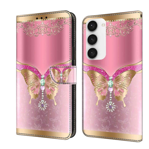 Crystal 3D Shockproof Protective Leather Phone Case, For Samsung Galaxy S23 Ultra, For Samsung Galaxy S23