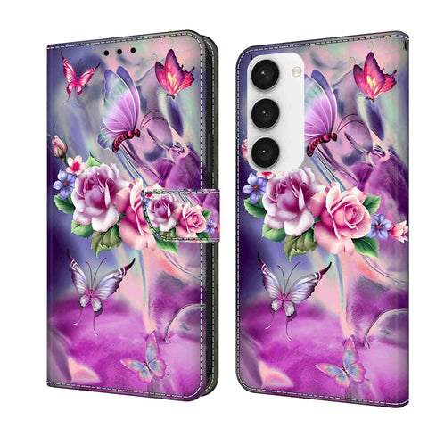 Crystal 3D Shockproof Protective Leather Phone Case, For Samsung Galaxy S23 Ultra, For Samsung Galaxy S23