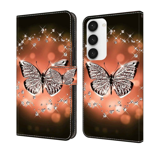 Crystal 3D Shockproof Protective Leather Phone Case, For Samsung Galaxy S23 Ultra, For Samsung Galaxy S23
