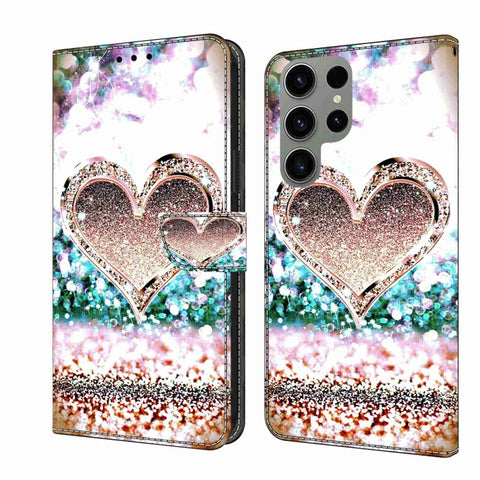 Crystal 3D Shockproof Protective Leather Phone Case, For Samsung Galaxy S23 Ultra, For Samsung Galaxy S23