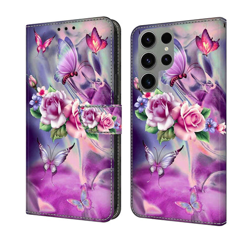 Crystal 3D Shockproof Protective Leather Phone Case, For Samsung Galaxy S23 Ultra, For Samsung Galaxy S23