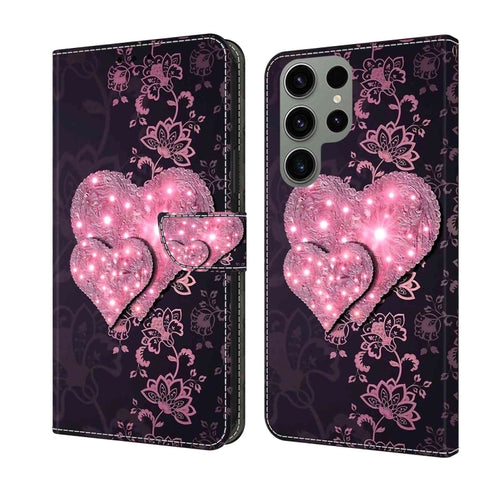 Crystal 3D Shockproof Protective Leather Phone Case, For Samsung Galaxy S23 Ultra, For Samsung Galaxy S23
