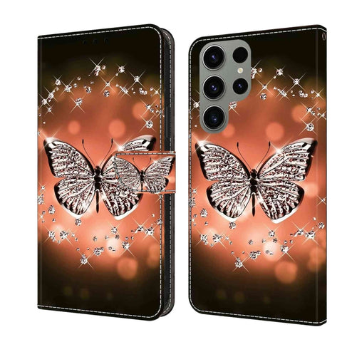 Crystal 3D Shockproof Protective Leather Phone Case, For Samsung Galaxy S23 Ultra, For Samsung Galaxy S23