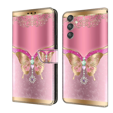 Crystal 3D Shockproof Protective Leather Phone Case, For Samsung Galaxy A14 4G / 5G, For Samsung Galaxy A24