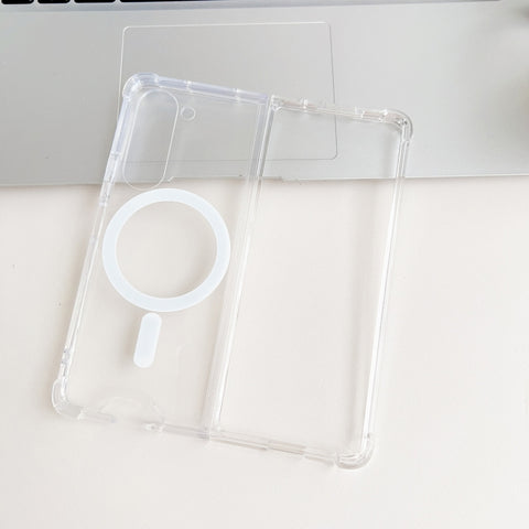 Magsafe Magnetic Transparent Shockproof Phone Case, For Samsung Galaxy Z Fold5 5G, For Samsung Galaxy Z Flip5 5G