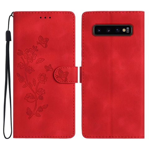 Flower Butterfly Embossing Pattern Leather Phone Case, For Samsung Galaxy A10 / M10, For Samsung Galaxy A20 / A30, For Samsung Galaxy A50, For Samsung Galaxy S10e, For Samsung Galaxy S10+, For Samsung Galaxy S10