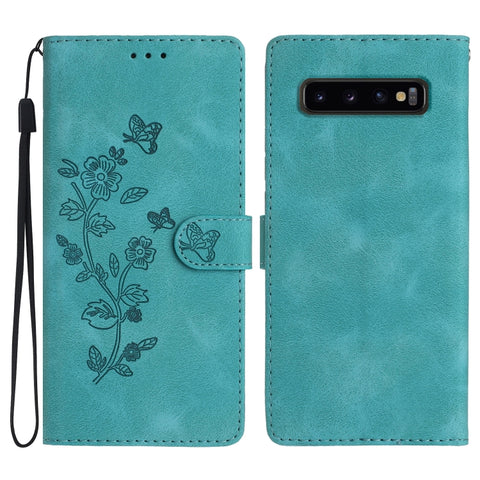 Flower Butterfly Embossing Pattern Leather Phone Case, For Samsung Galaxy A10 / M10, For Samsung Galaxy A20 / A30, For Samsung Galaxy A50, For Samsung Galaxy S10e, For Samsung Galaxy S10+, For Samsung Galaxy S10