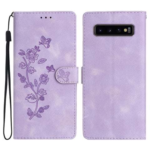 Flower Butterfly Embossing Pattern Leather Phone Case, For Samsung Galaxy A10 / M10, For Samsung Galaxy A20 / A30, For Samsung Galaxy A50, For Samsung Galaxy S10e, For Samsung Galaxy S10+, For Samsung Galaxy S10