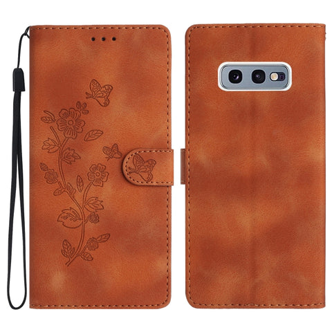 Flower Butterfly Embossing Pattern Leather Phone Case, For Samsung Galaxy A10 / M10, For Samsung Galaxy A20 / A30, For Samsung Galaxy A50, For Samsung Galaxy S10e, For Samsung Galaxy S10+, For Samsung Galaxy S10