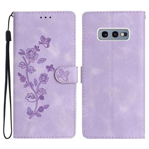 Flower Butterfly Embossing Pattern Leather Phone Case, For Samsung Galaxy A10 / M10, For Samsung Galaxy A20 / A30, For Samsung Galaxy A50, For Samsung Galaxy S10e, For Samsung Galaxy S10+, For Samsung Galaxy S10