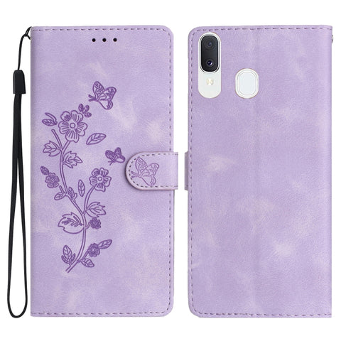 Flower Butterfly Embossing Pattern Leather Phone Case, For Samsung Galaxy A10 / M10, For Samsung Galaxy A20 / A30, For Samsung Galaxy A50, For Samsung Galaxy S10e, For Samsung Galaxy S10+, For Samsung Galaxy S10