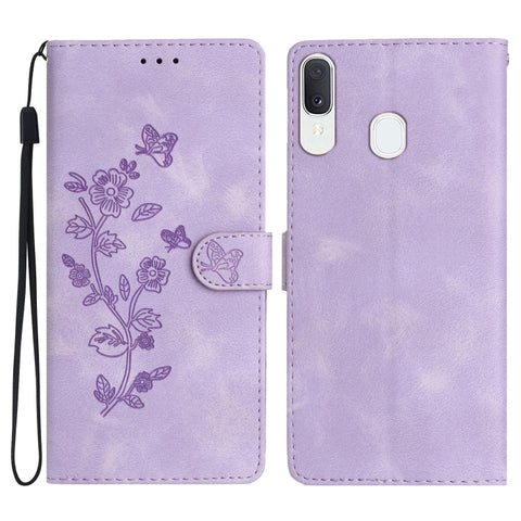 Flower Butterfly Embossing Pattern Leather Phone Case, For Samsung Galaxy A71 4G, For Samsung Galaxy A51 4G, For Samsung Galaxy A20s, For Samsung Galaxy Note10, For Samsung Galaxy Note10+, For Samsung Galaxy A20e, For Samsung Galaxy A70                ...