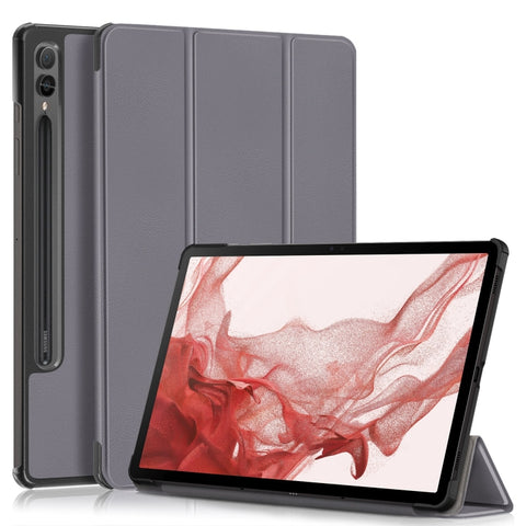 Custer Pure Color 3-Fold Holder Smart Leather Tablet Case, For Samsung Galaxy Tab S9+