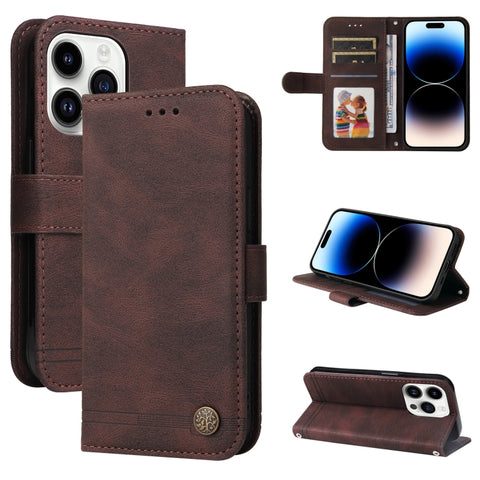 Skin Feel Life Tree Leather Phone Case, For iPhone 15 Pro Max, For iPhone 15 Pro, For iPhone 15 Plus, For iPhone 15