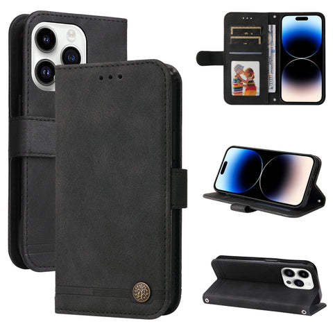 Skin Feel Life Tree Leather Phone Case, For iPhone 15 Pro Max, For iPhone 15 Pro, For iPhone 15 Plus, For iPhone 15