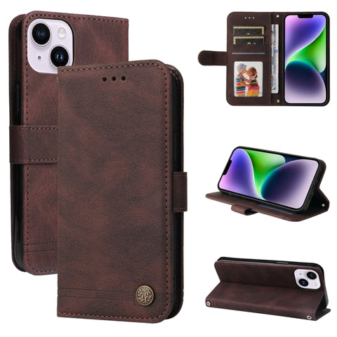 Skin Feel Life Tree Leather Phone Case, For iPhone 15 Pro Max, For iPhone 15 Pro, For iPhone 15 Plus, For iPhone 15