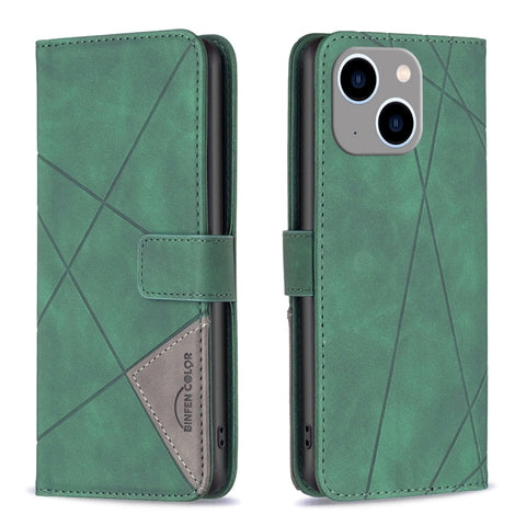 Magnetic Buckle Rhombus Texture Leather Phone Case, For iPhone 15 Pro Max, For iPhone 15 Pro, For iPhone 15 Plus, For iPhone 15