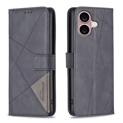 Magnetic Buckle Rhombus Texture Leather Phone Case, For iPhone 18 Pro/17 Pro, For iPhone 18 Pro Max/17 Pro Max, For iPhone 17, For iPhone 17 Air, For iPhone 16 Pro Max, For iPhone 16 Pro, For iPhone 16 Plus, For iPhone 16