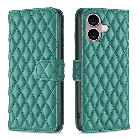 Diamond Lattice Wallet Flip Leather Phone Case, For iPhone 16, For iPhone 15 Pro Max, For iPhone 15 Pro, For iPhone 15 Plus, For iPhone 15