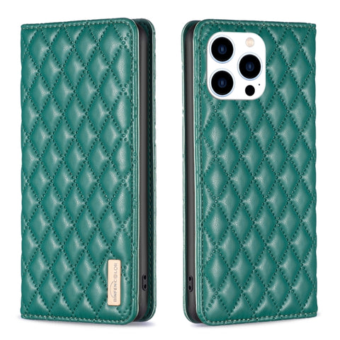 Diamond Lattice Magnetic Leather Flip Phone Case, For iPhone 18 Pro/17 Pro, For iPhone 18 Pro Max/17 Pro Max, For iPhone 17, For iPhone 17 Air, For iPhone 16 Pro Max, For iPhone 16 Pro, For iPhone 16 Plus, For iPhone 16
