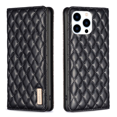 Diamond Lattice Magnetic Leather Flip Phone Case, For iPhone 18 Pro/17 Pro, For iPhone 18 Pro Max/17 Pro Max, For iPhone 17, For iPhone 17 Air, For iPhone 16 Pro Max, For iPhone 16 Pro, For iPhone 16 Plus, For iPhone 16