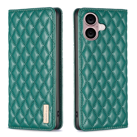 Diamond Lattice Magnetic Leather Flip Phone Case, For iPhone 18 Pro/17 Pro, For iPhone 18 Pro Max/17 Pro Max, For iPhone 17, For iPhone 17 Air, For iPhone 16 Pro Max, For iPhone 16 Pro, For iPhone 16 Plus, For iPhone 16